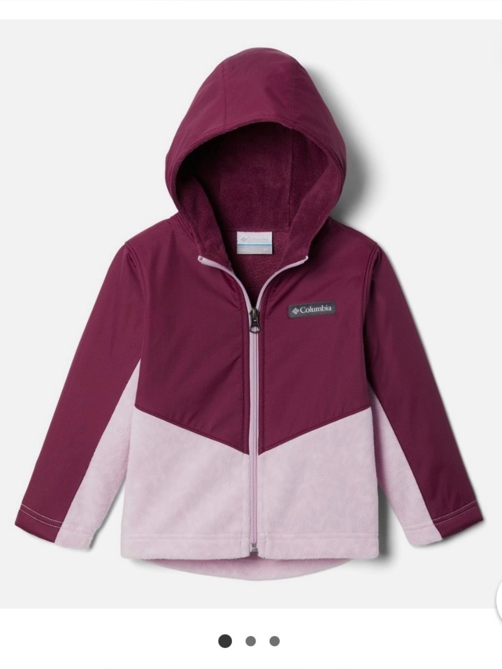 5/$25 Columbia Baby Girl Purple Overlay Hooded Fleece Jacket